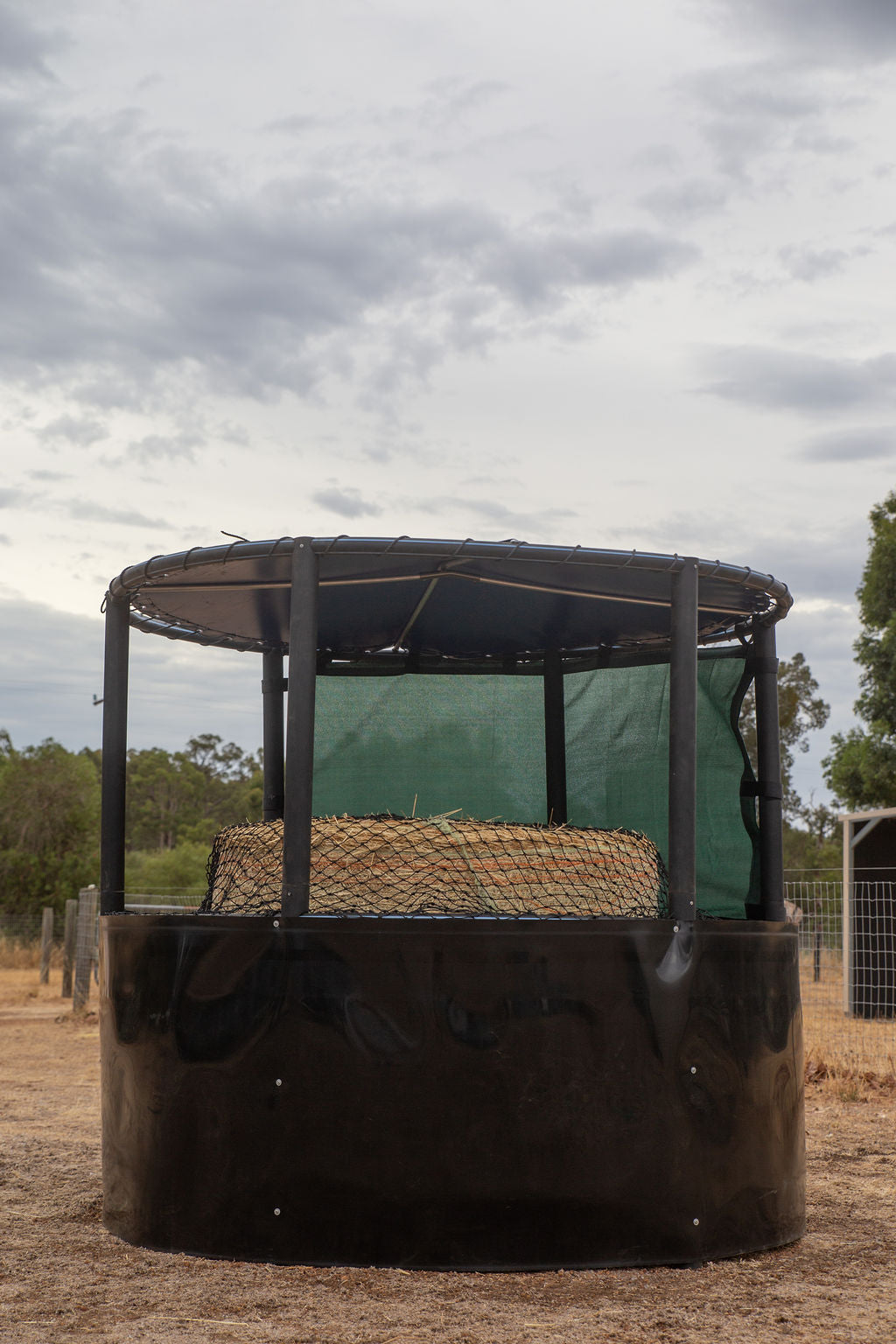 Deluxe Liberty Supplies Hay Ring with Net and Weather Shield
